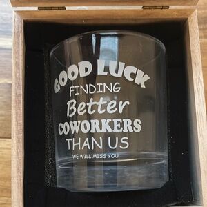 Clear Glass with White Text